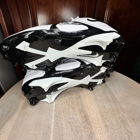 Size 13.5 Nike Alpha Menace Pro 3 White Black Football Cleats DH3292–100 NEW - Picture 9 of 13